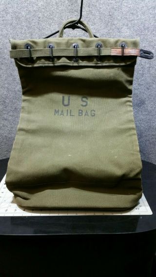 Us Military Canvas Mail Bag Locking Strap Korean War Era Surplus 1956