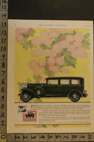 1931 Buick 4 - Door Sedan Fisher Body General Detroit Motor Car Auto Ad Uh80