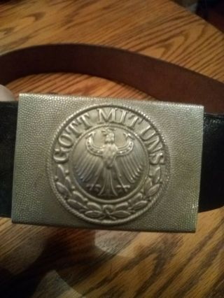 Vintage Gott Mit Uns German Belt Buckle Wwi Wwii