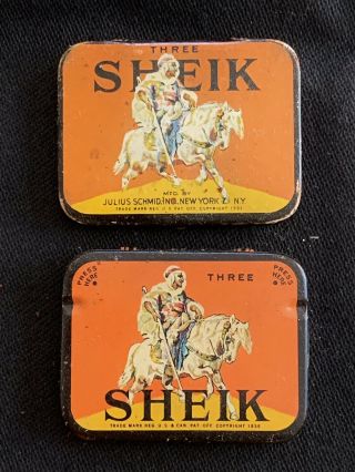 Vintage 2 Sheik Condom Tins Empty