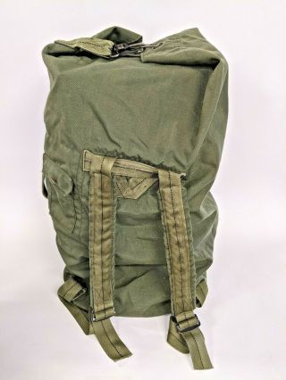 Vintage Military Duffel Bag Us Army Canvas Green Faison Mfg.  Co