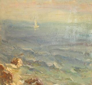 Antique French Postimpressionist Seascape Oil Painting Signed E.  Vuillard