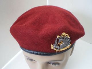 French Foreign Legion Or Marine Commando Beret And Badge