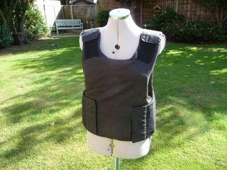 Security Lightweight Stab Resistant Vest & Black Weatherproof Jacket - Size L/xl