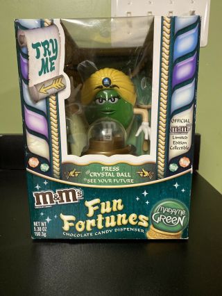 M&m Madame Green Fortune Teller Candy Dispenser Limited Edition
