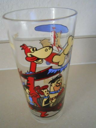 The Flintstones 1977 Pepsi Collector Glass - Fred,  Wilma,  Dino,  The Rubbles H.  B.