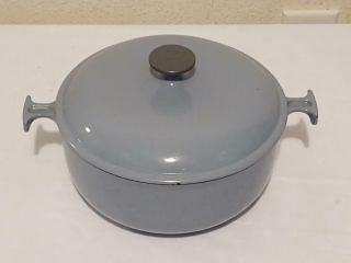 Le Creuset Cast Iron Enamel Round Dutch Oven Pot 23 Blue