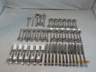 64 Pc Oneida Maderno Stainless Flatware Set Service For 12 18/10