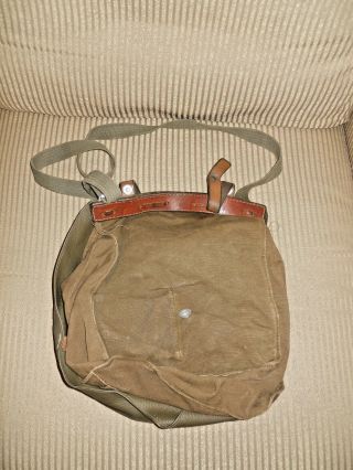 Swiss Army Military Canvas Leather Messenger Bread Surplus Bag H.  Knorr Baden 82