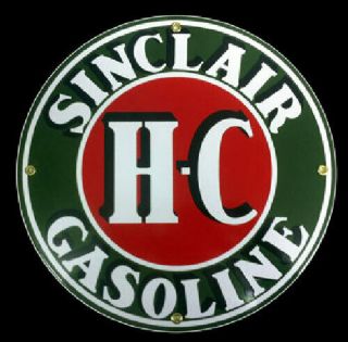 Vintage Sinclair Hc Gasoline Porcelain Advertising Sign