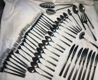 62 - Piece Set Vintage Continental Stainless Steel Flatware Set,  Made In Japan