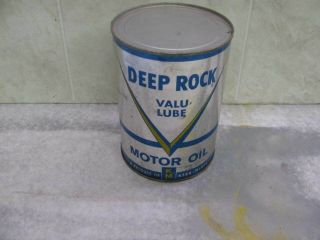 Deep Rock Valu Lube Motor Oil One Quart Metal Oil Can