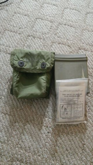 Vintage Us Military First Aid Kit Eye 6545 - 01 - 094 - 6142 Wickel Enterprises Nos