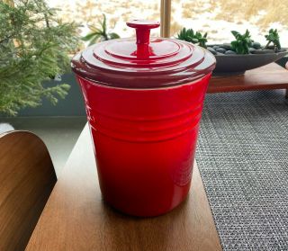 Le Crueset Cannister Cerise Red With Lid