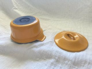 Vintage Le Creuset Cast Iron Orange Round 1/2 Qt Pot With Lid Cocotte 14