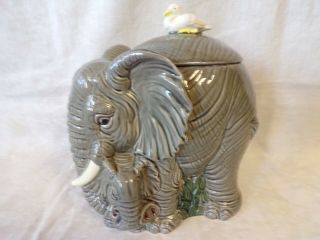 Fitz & Floyd Oci Omnibus Elephant & Baby Elephant Cookie Jar