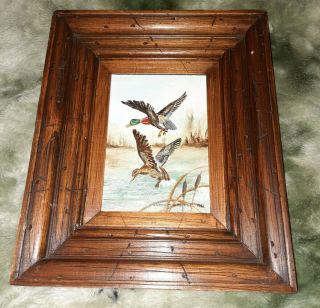 Elmer M.  King P.  T.  L.  Painting,  Mallards 4/81 Christian Hunting Ducks