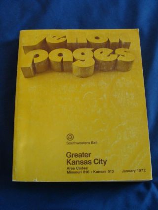 Vintage Southwestern Bell Greater Kansas City,  Mo Phonebook 1972 Complete
