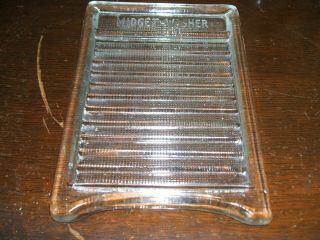 Early Vintage Glass " Midget Washer " Glass Washboard