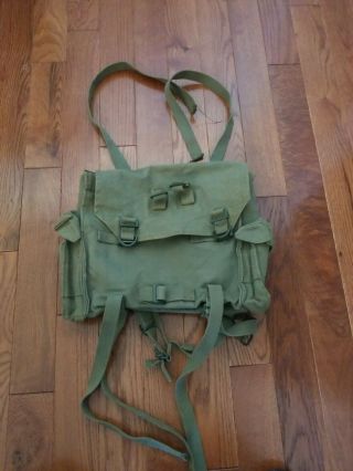 Vintage Military Canvas Backpack Us Army Rucksack Bag