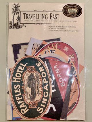 Raffles Hotel Singapore Luggage Stickers Set Vintage 1900s Asia