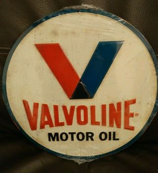 Valvoline Motor Oil Round Vintage - Style Tin Metal Sign (man Cave,  Shop,  Garage)
