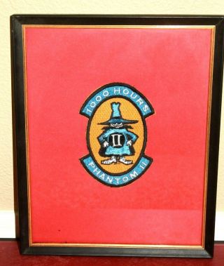 F - 4 Phantom Ii Spook 1000 Hours Us Air Force Embroidered Patch Framed