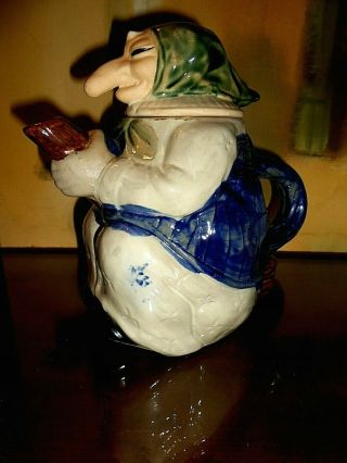Vintage Good Luck Kitchen Witch Ceramic Teapot