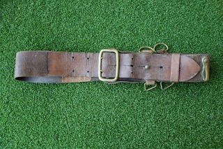 Vintage Brown Leather British Army Officers Sam Browne Belt