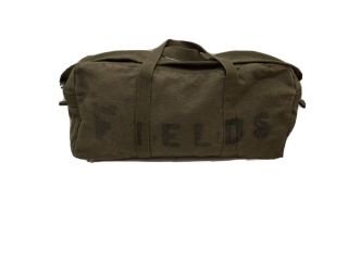 Vintage Us Military Army Olive Green Cotton Canvas Small Duffle Fields