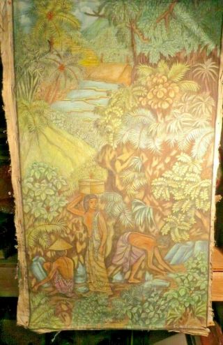 Indonesia Balinese Painting By Bali Artist Signed