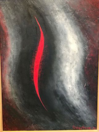 ABSTRACT MID CENTURY OIL ON CANVAS SIGNED GOLDSTONE 1970 QUALITY LARGE 2