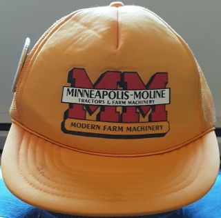 Vtg Minneapolis - Moline Mm Modern Farm Machinery Waverly,  Nebr Pin Camp Creek Hat