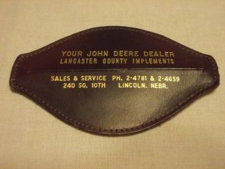 Vintage Advertising Lancaster County John Deere Implements Leather Pocket Coin P