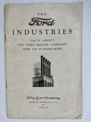 1925 Ford Industries Facts Motor Company Foundry Factory Guide Book Model T Ad