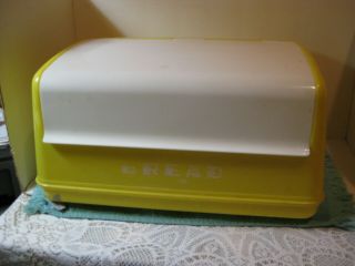 Vintage Lustro Ware Bread Box Bin Yellow B - 20