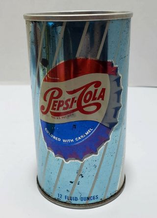 Vintage 1959 Pepsi - Cola Straight Side Pull Tab Aluminum Can Miami Florida 12 Oz