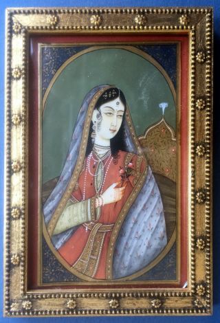 A Royal Bride: Indian Late 19th Century Work On Paper With Gilt Edges Detail