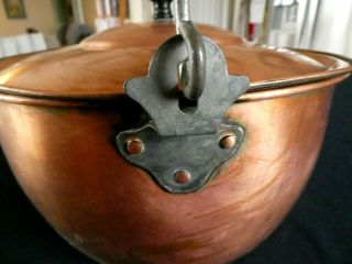 Antique Revere Stock Pot w/ Lid & Bale Handle of Revere Solid Copper 1880 - 1932 3