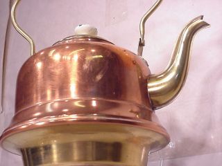 Old Dutch Copper Brass Delft Handle knob Tea pot Holland Gooseneck coffee Kettle 2