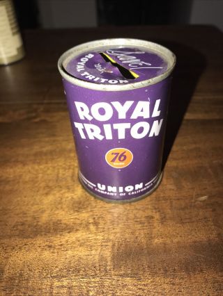 Vintage Union 76 Royal Triton Miniature Motor Oil Can Bank Petroliana 2
