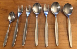 7 Pc Wmf Cromargan Germany Laurel Stainless Mixed Flatware Serving Spoons Forks