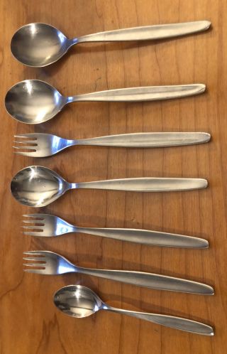 7 Pc WMF Cromargan Germany Laurel Stainless Mixed Flatware Serving Spoons Forks 2