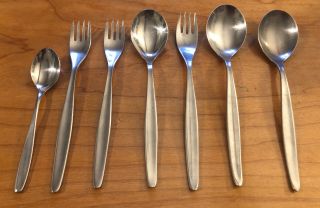 7 Pc WMF Cromargan Germany Laurel Stainless Mixed Flatware Serving Spoons Forks 3