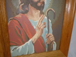 Vtg paint By Number Craft Master 1963 Jesus With Staff Religious Subjects 3