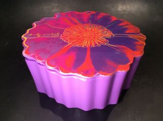 Set 4 Andy Warhol Tacoma Flowers Melamine Plates & Storage Box Precidio Objects 3