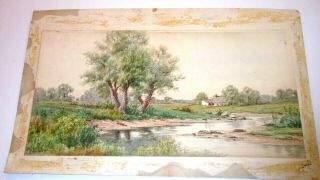 Antique American Watercolor Landscape Painting Signed Philip Edward Chillman
