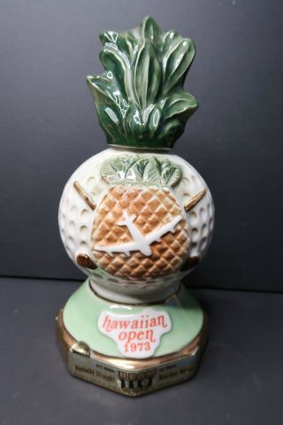 Vintage Jim Beam 1973 United Airlines Hawaiian Open Golf Ball China Decanter