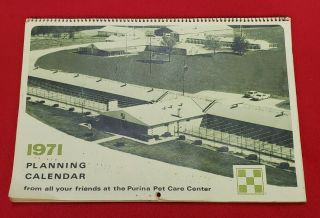 Vintage 1971 Purina Dog Chows Planning Calendar Breeding Care Center Ledger