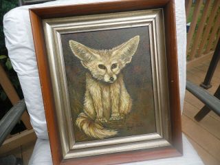 Gayle Anita " African Fox " Oil On Linen Painting Listed Ca Artist Signed/framed